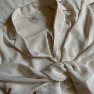 ARITZIA WILFRED SATIN BUTTON-UP